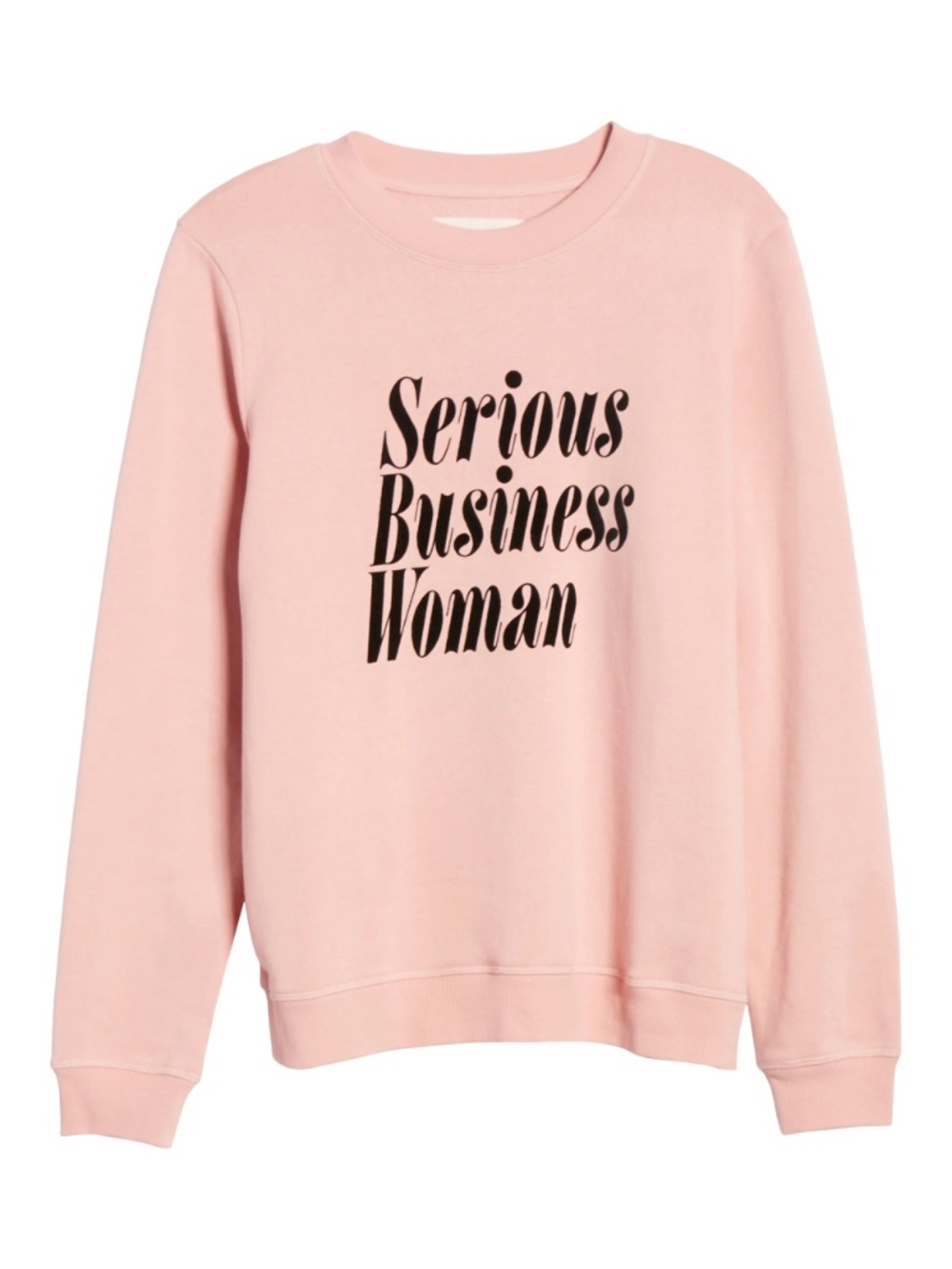 ban.do Serious Business Woman Pink Crewneck Sweatshirt, NWT